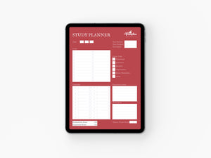 Red Daily Study Planner